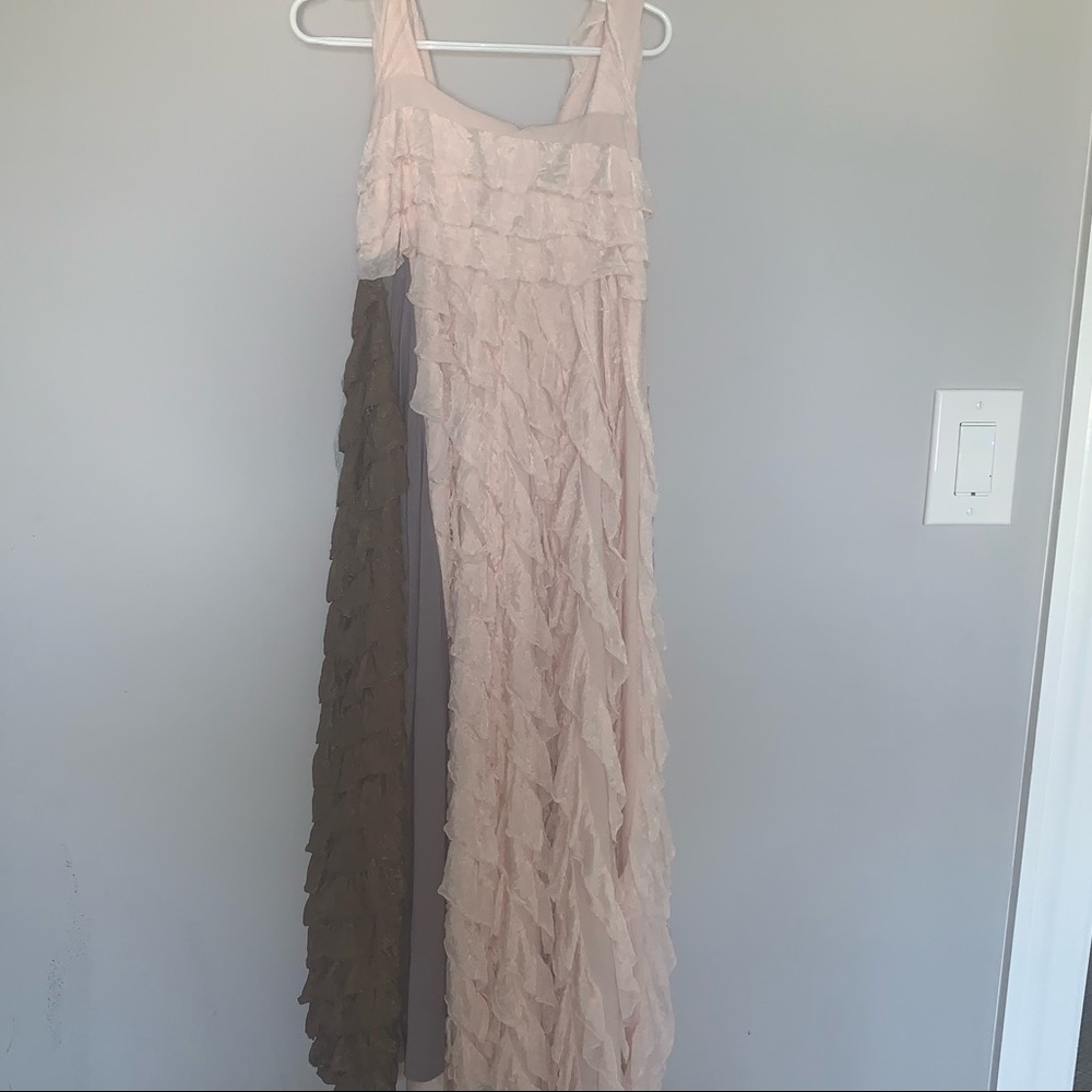 Pixie Girl long pink and taupe dress size 10